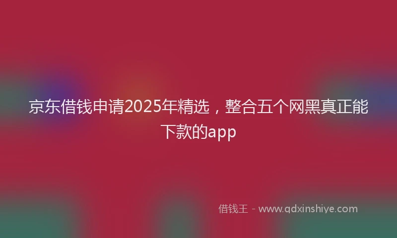 京东借钱申请2025年精选,整合五个网黑真正能下款的app