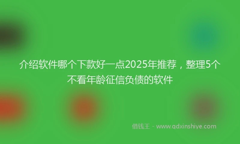 介绍软件哪个下款好一点2025年推荐，整理5个不看年龄征信负债的软件