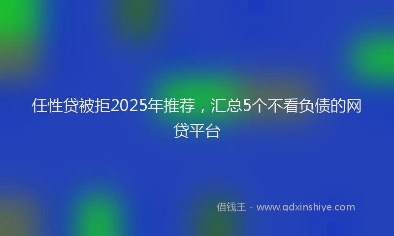 任性贷被拒2025年推荐，汇总5个不看负债的网贷平台