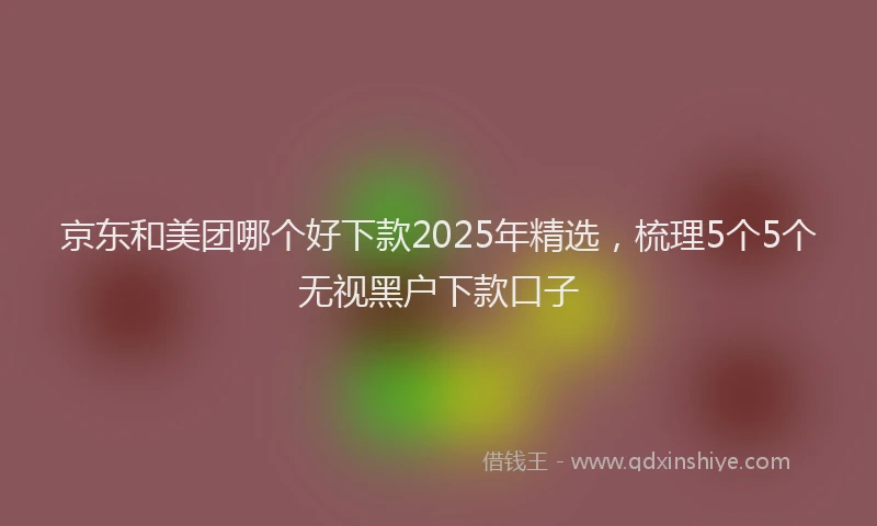 京东和美团哪个好下款2025年精选，梳理5个5个无视黑户下款口子