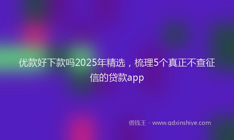 优款好下款吗2025年精选，梳理5个真正不查征信的贷款app