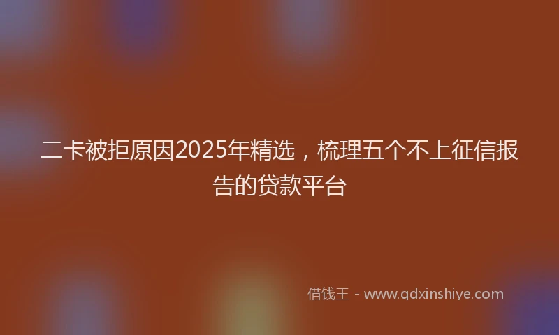 二卡被拒原因2025年精选，梳理五个不上征信报告的贷款平台