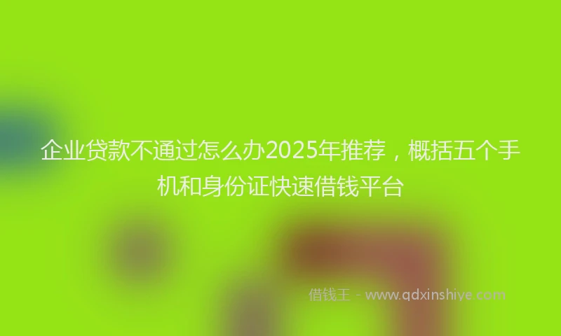企业贷款不通过怎么办2025年推荐，概括五个手机和身份证快速借钱平台