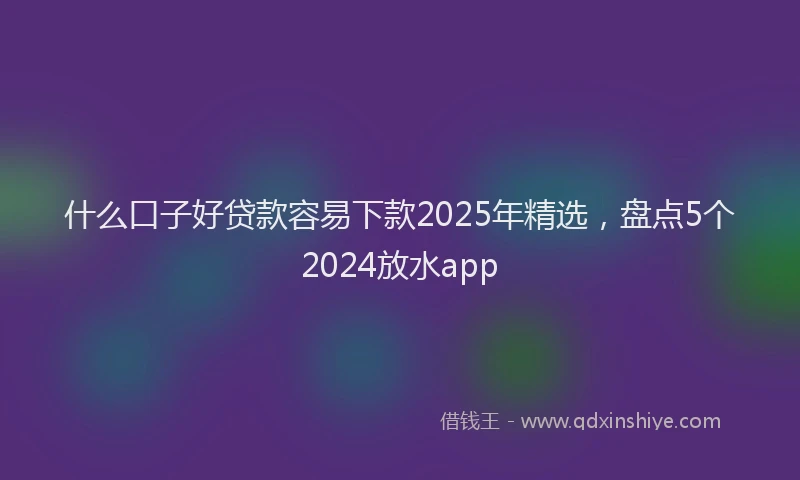 什么口子好贷款容易下款2025年精选，盘点5个2024放水app