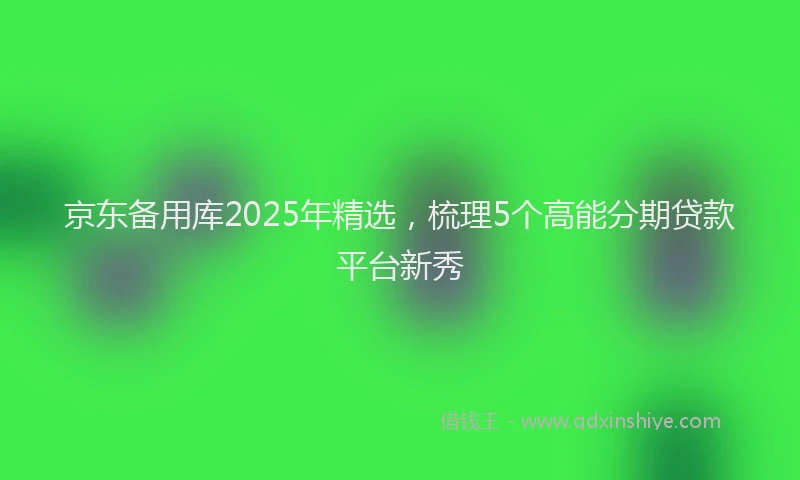 京东备用库2025年精选，梳理5个高能分期贷款平台新秀