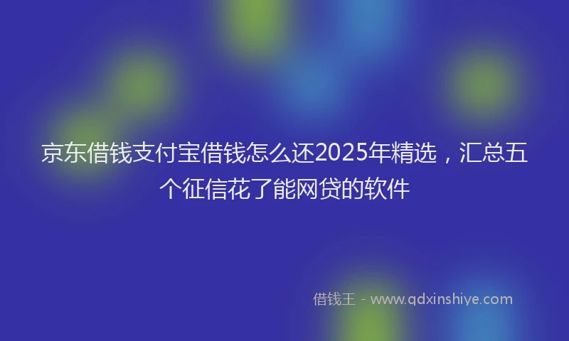 京东借钱支付宝借钱怎么还2025年精选，汇总五个征信花了能网贷的软件