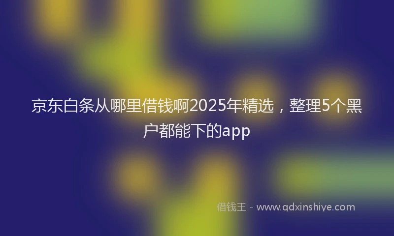 京东白条从哪里借钱啊2025年精选，整理5个黑户都能下的app