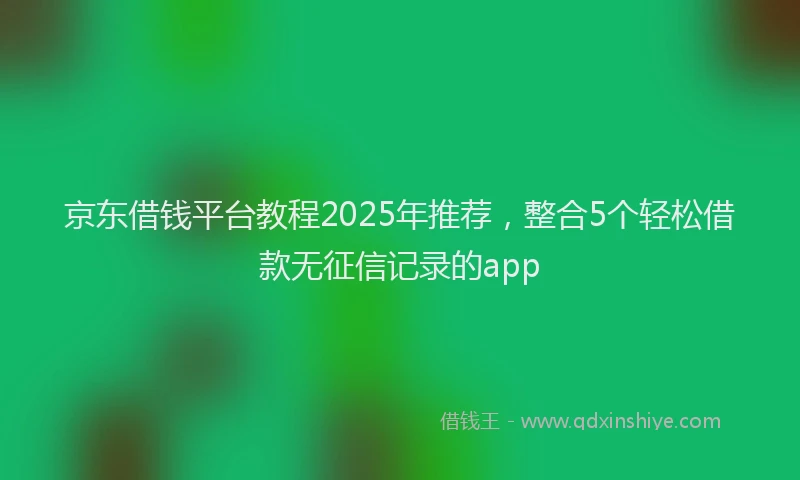 京东借钱平台教程2025年推荐，整合5个轻松借款无征信记录的app