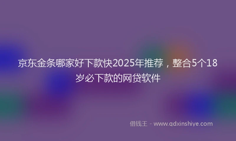 京东金条哪家好下款快2025年推荐,整合5个18岁必下款的网贷软件