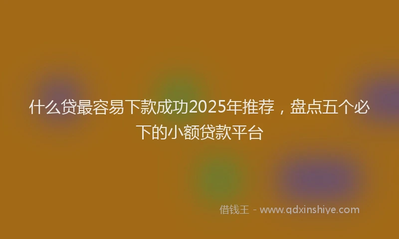 什么贷最容易下款成功2025年推荐，盘点五个必下的小额贷款平台
