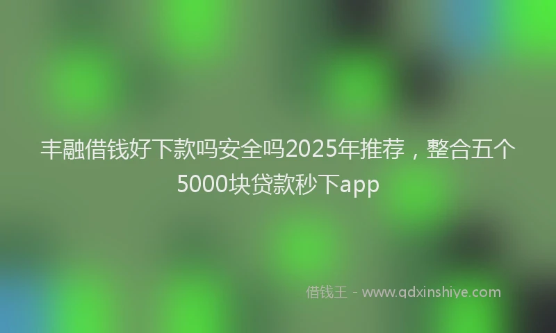 丰融借钱好下款吗安全吗2025年推荐,整合五个5000块贷款秒下app