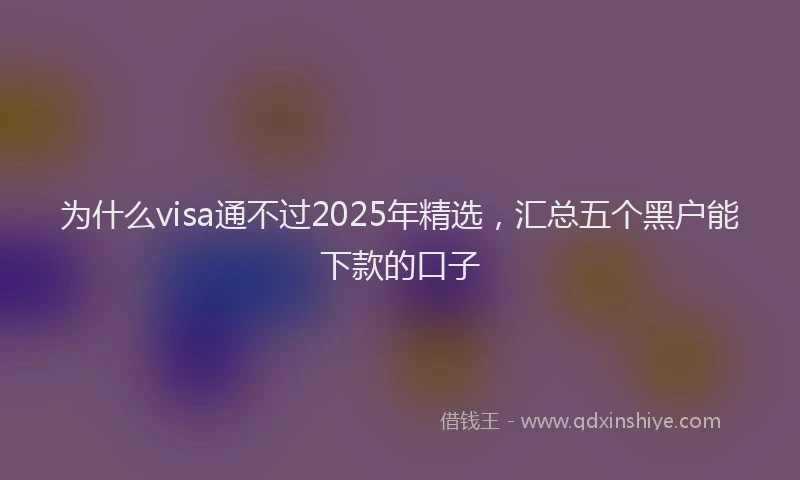 为什么visa通不过2025年精选，汇总五个黑户能下款的口子