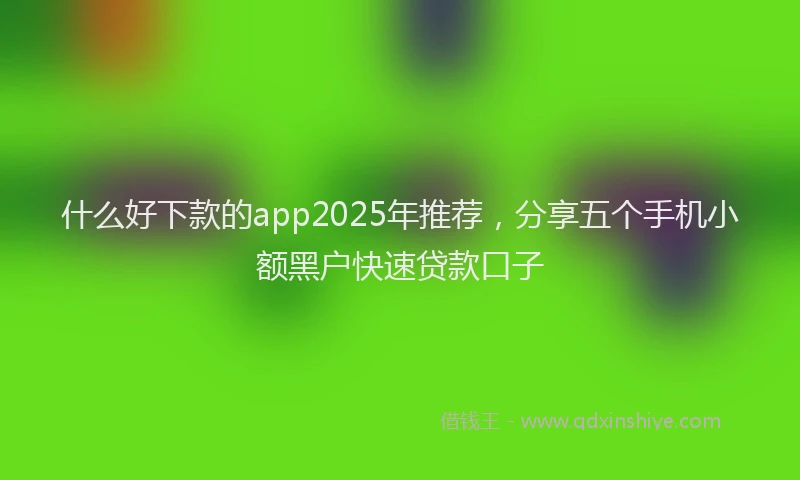 什么好下款的app2025年推荐,分享五个手机小额黑户快速贷款口子
