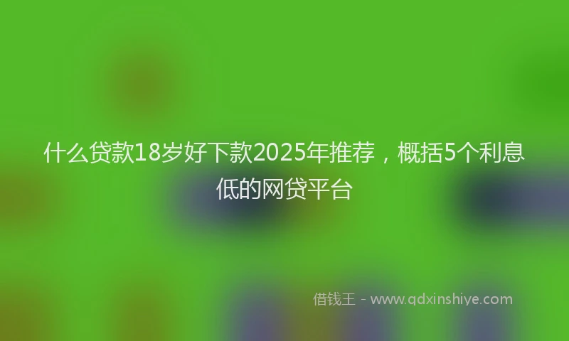 什么贷款18岁好下款2025年推荐，概括5个利息低的网贷平台