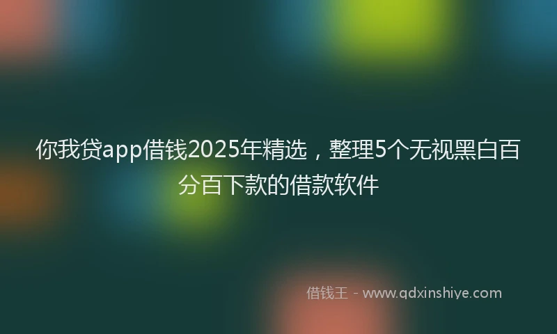 你我贷app借钱2025年精选,整理5个无视黑白百分百下款的借款软件