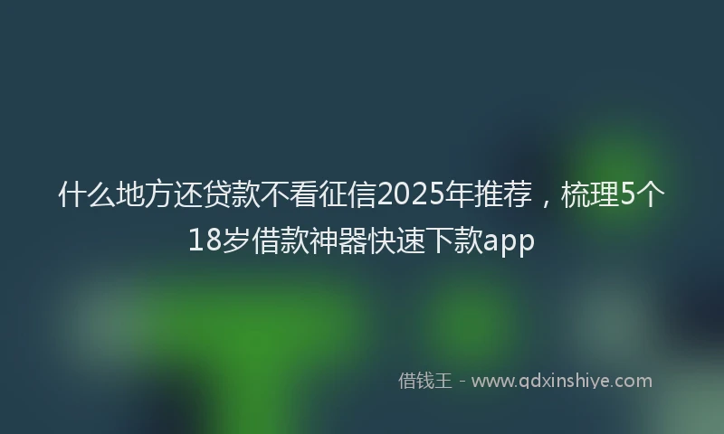 什么地方还贷款不看征信2025年推荐，梳理5个18岁借款神器快速下款app
