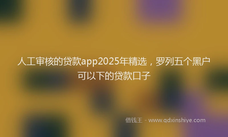 人工审核的贷款app2025年精选,罗列五个黑户可以下的贷款口子