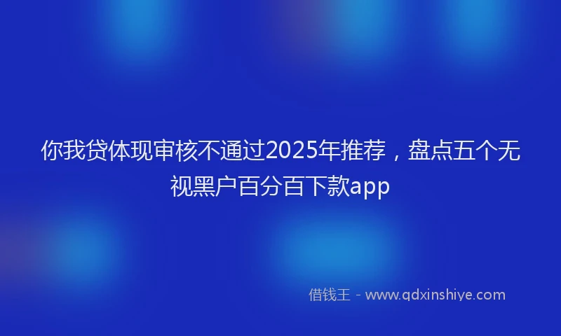你我贷体现审核不通过2025年推荐，盘点五个无视黑户百分百下款app