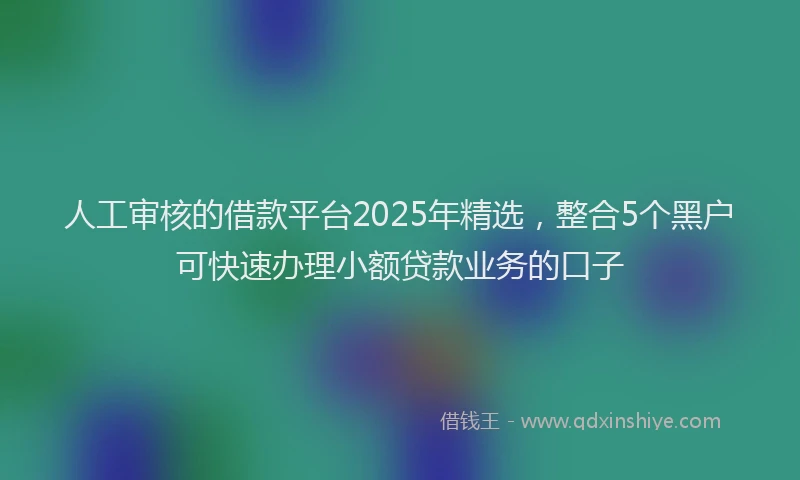 人工审核的借款平台2025年精选，整合5个黑户可快速办理小额贷款业务的口子