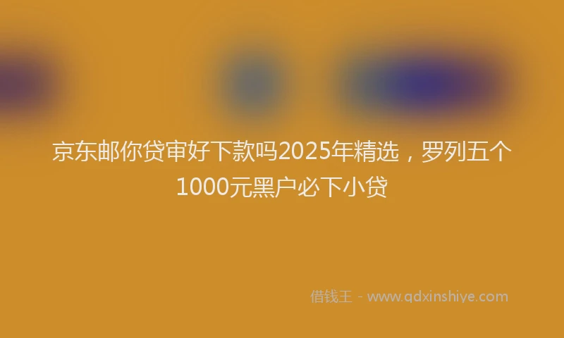 京东邮你贷审好下款吗2025年精选，罗列五个1000元黑户必下小贷