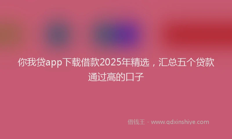 你我贷app下载借款2025年精选,汇总五个贷款通过高的口子