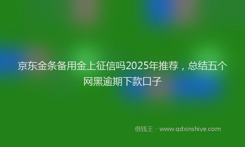 京东金条备用金上征信吗2025年推荐,总结五个网黑逾期下款口子