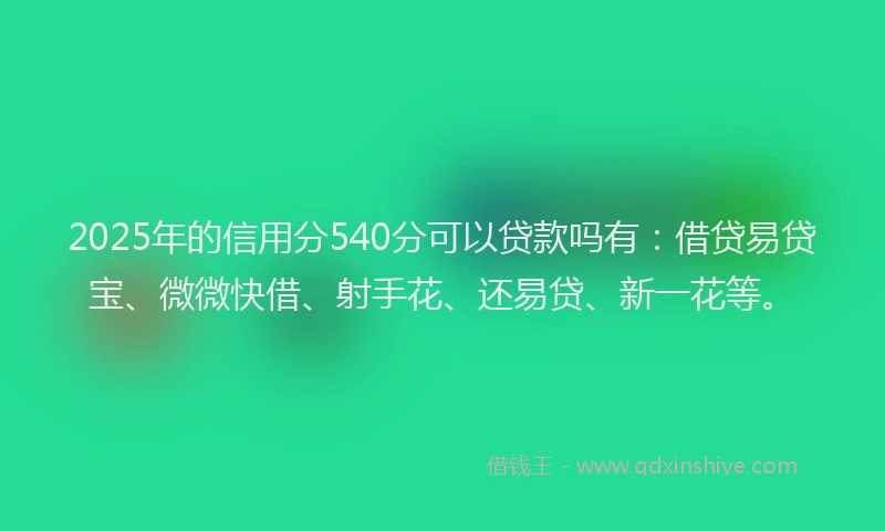 2025年的信用分540分可以贷款吗有：借贷易贷宝、微微快借、射手花、还易贷、新一花等。
