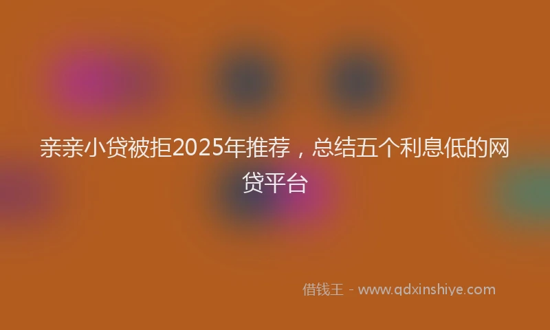 亲亲小贷被拒2025年推荐，总结五个利息低的网贷平台