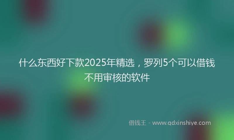 什么东西好下款2025年精选，罗列5个可以借钱不用审核的软件