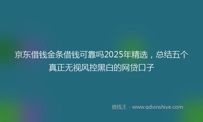 京东借钱金条借钱可靠吗2025年精选，总结五个真正无视风控黑白的网贷口子