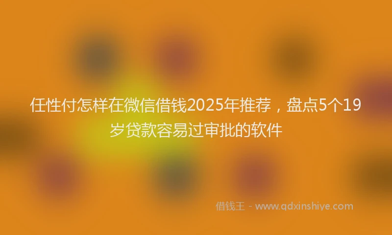 任性付怎样在微信借钱2025年推荐，盘点5个19岁贷款容易过审批的软件