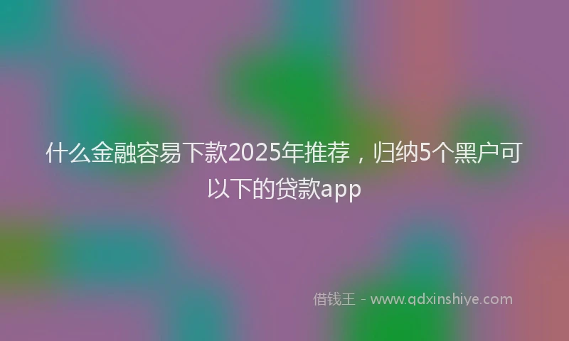 什么金融容易下款2025年推荐，归纳5个黑户可以下的贷款app