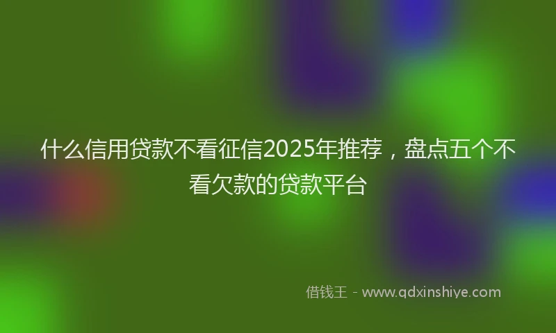 什么信用贷款不看征信2025年推荐,盘点五个不看欠款的贷款平台