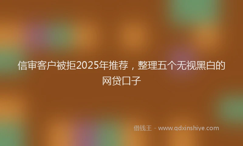 信审客户被拒2025年推荐，整理五个无视黑白的网贷口子