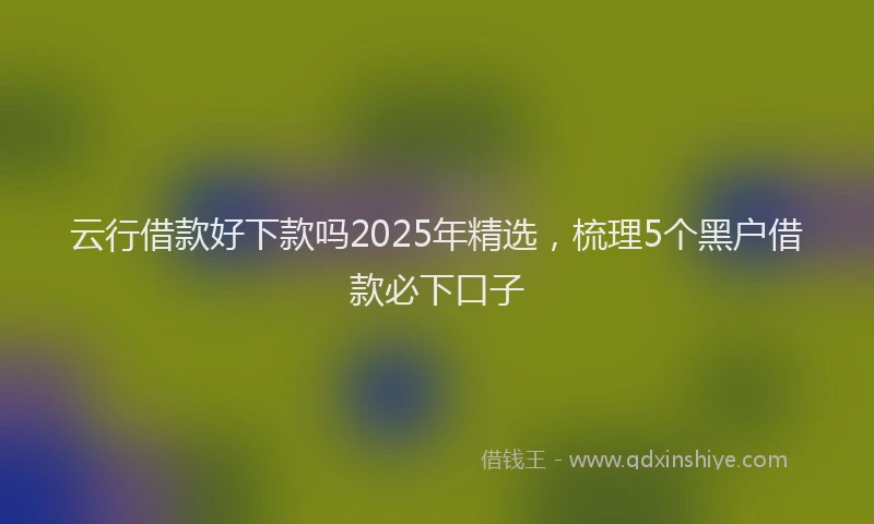 云行借款好下款吗2025年精选，梳理5个黑户借款必下口子