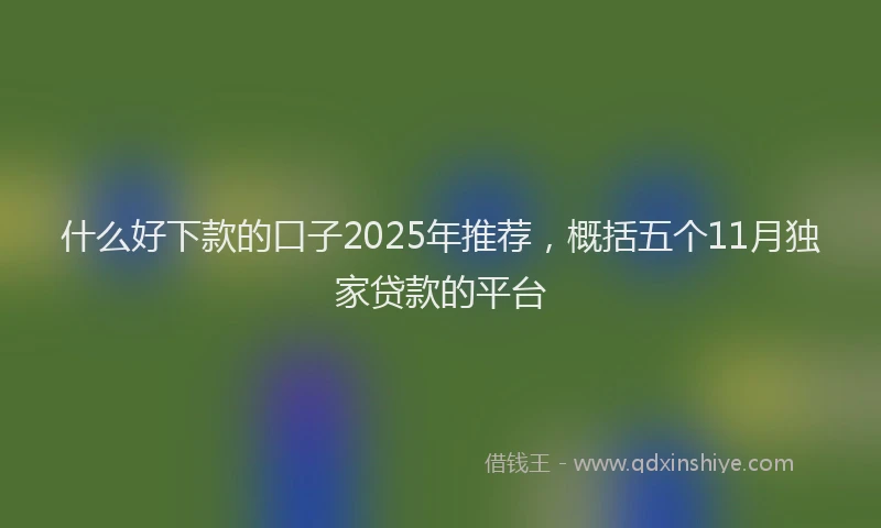 什么好下款的口子2025年推荐，概括五个11月独家贷款的平台