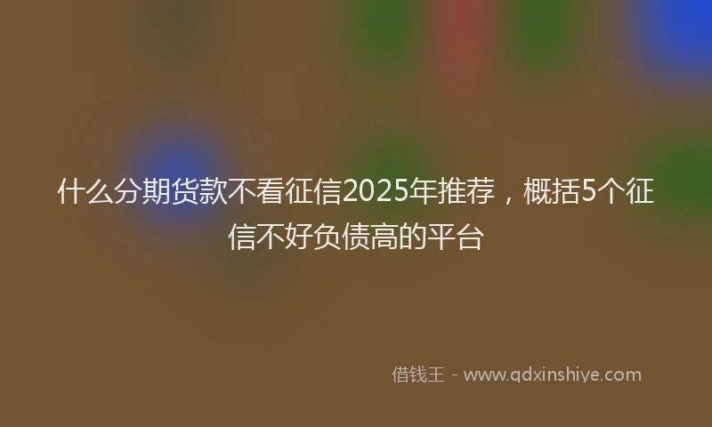 什么分期货款不看征信2025年推荐，概括5个征信不好负债高的平台