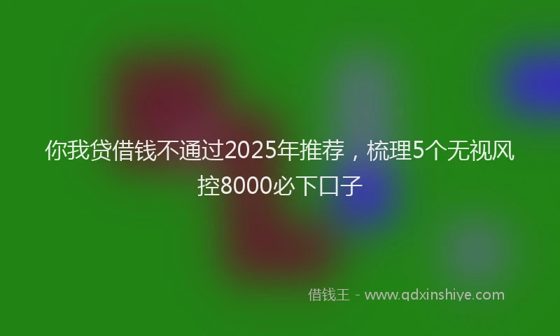 你我贷借钱不通过2025年推荐，梳理5个无视风控8000必下口子