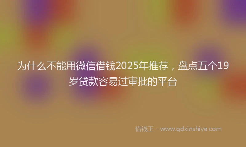 为什么不能用微信借钱2025年推荐，盘点五个19岁贷款容易过审批的平台