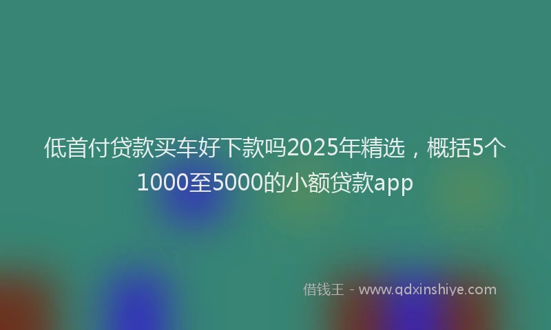 低首付贷款买车好下款吗2025年精选，概括5个1000至5000的小额贷款app