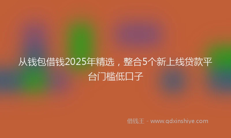 从钱包借钱2025年精选，整合5个新上线贷款平台门槛低口子
