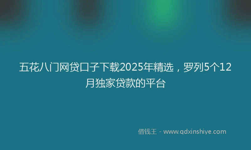 五花八门网贷口子下载2025年精选，罗列5个12月独家贷款的平台