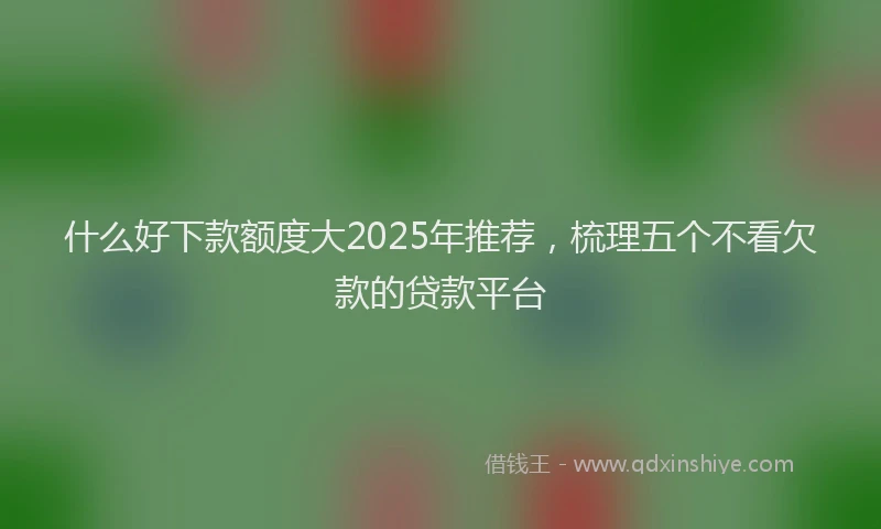 什么好下款额度大2025年推荐，梳理五个不看欠款的贷款平台