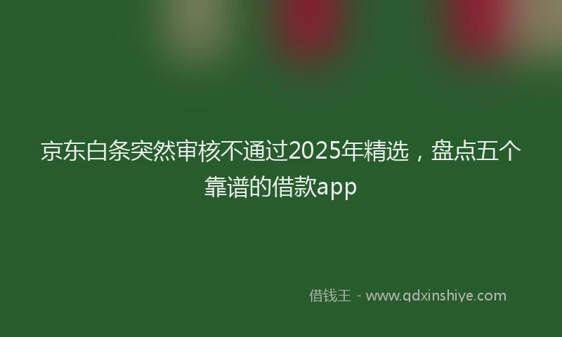 京东白条突然审核不通过2025年精选，盘点五个靠谱的借款app