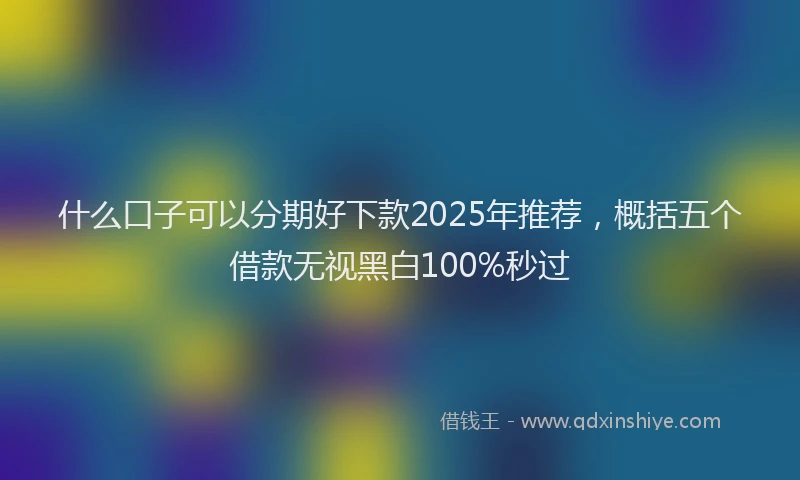 什么口子可以分期好下款2025年推荐,概括五个借款无视黑白100%秒过