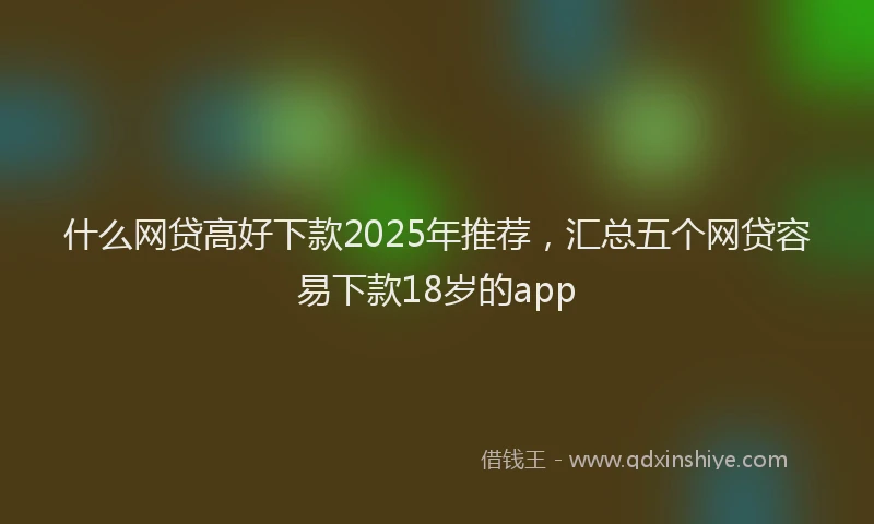 什么网贷高好下款2025年推荐，汇总五个网贷容易下款18岁的app