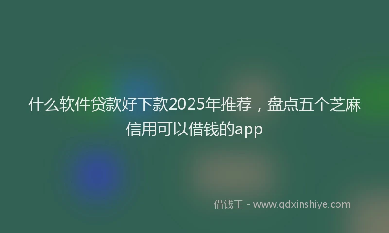 什么软件贷款好下款2025年推荐，盘点五个芝麻信用可以借钱的app