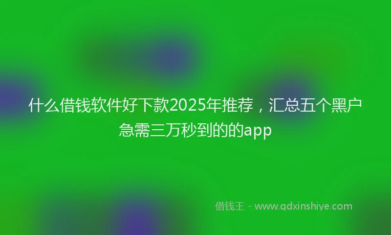 什么借钱软件好下款2025年推荐，汇总五个黑户急需三万秒到的的app