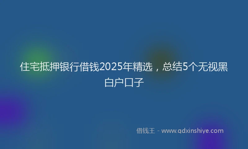 住宅抵押银行借钱2025年精选，总结5个无视黑白户口子