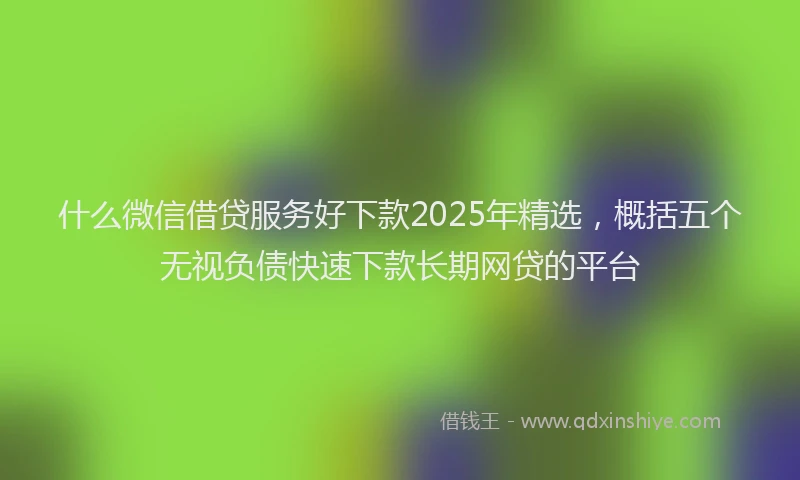 什么微信借贷服务好下款2025年精选，概括五个无视负债快速下款长期网贷的平台